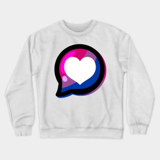 LGBTQ+ Pride Heart Speech Bubble - Bisexual Crewneck Sweatshirt